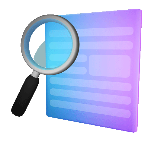 illustration d'un document lu à la loupe